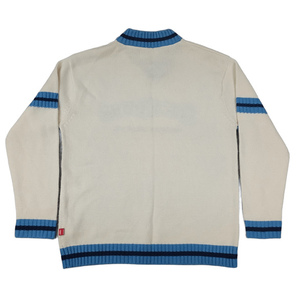 JNCO Jeans Mens M V-Neck Striped Embroidered Knit Sweater Vtg Y2K Single Owner - Picture 2 of 11